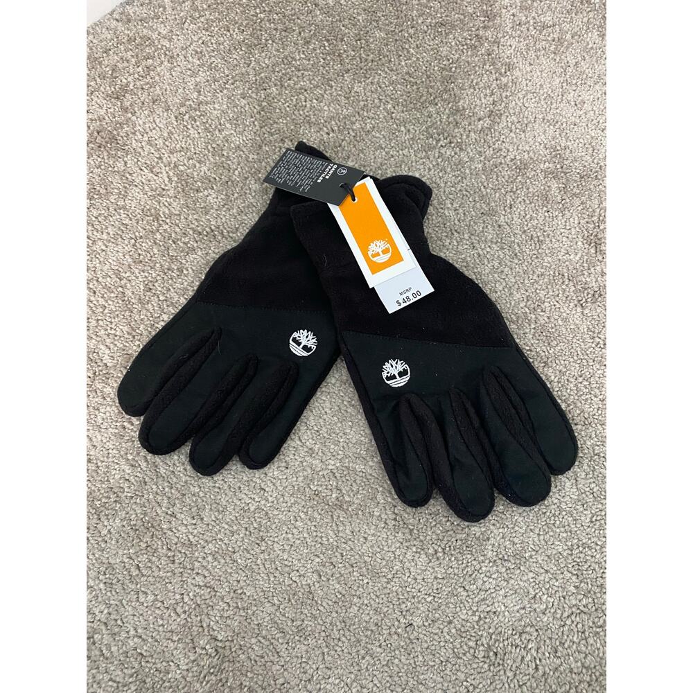 NWT Timberland Fleece Touchscreen‎ Gloves Black Winter Gloves Size L XL